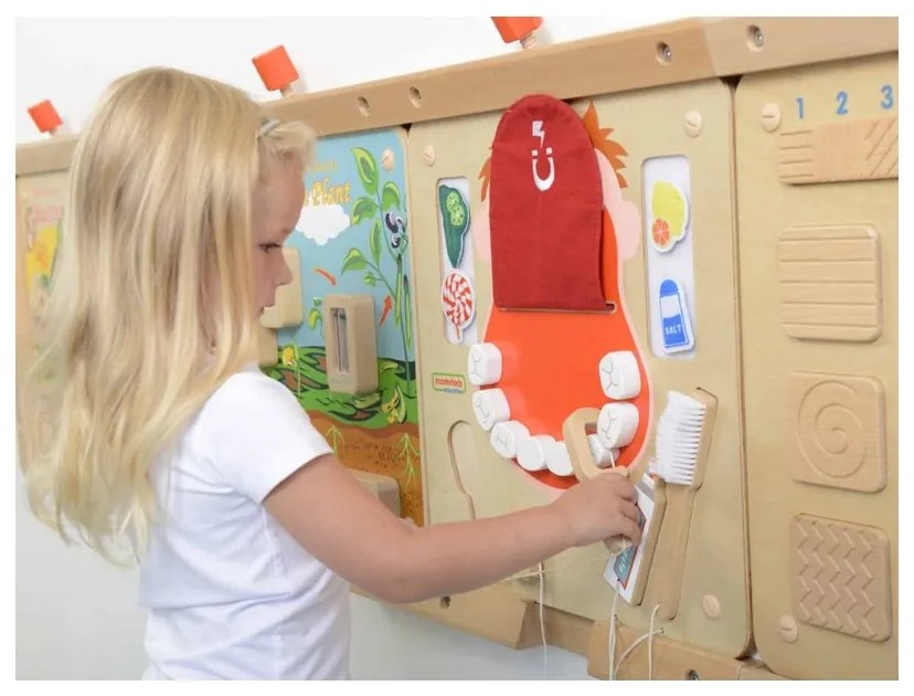 Masterkidz higiena jamy ustnej ścienna tablica sensoryczna flex montessori