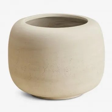 Donica Zewnętrzna Z Cementu Annabeth Ø20 Cm - ↑30 Cm & Biały - Sklum