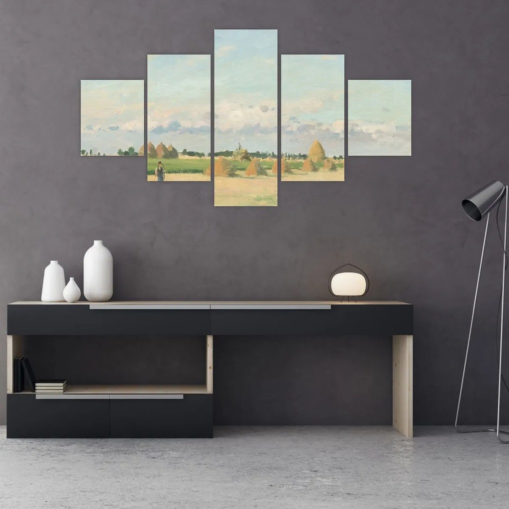 Obraz - Camille Pissarro, Landscape, Ile de France, reprodukcje (125x70 cm)