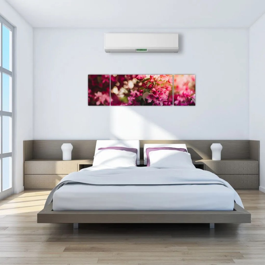 Obraz kwiatów malwy (170x50 cm)
