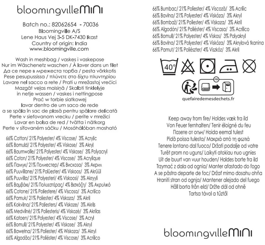 Koc dziecięcy z bawełny z recyklingu 130x160 cm Memmo – Bloomingville Mini