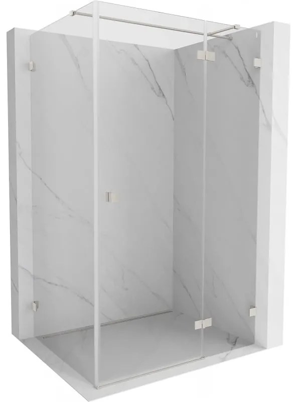 Mexen Lunar T kabina prysznicowa uchylna prawa 100 x 80 cm, transparent, nikiel szczotkowany - 834T-100-080-97-00-P