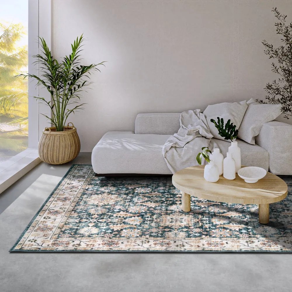 Niebieski dywan 200x290 cm Saveh Blue Cream – Elle Decoration