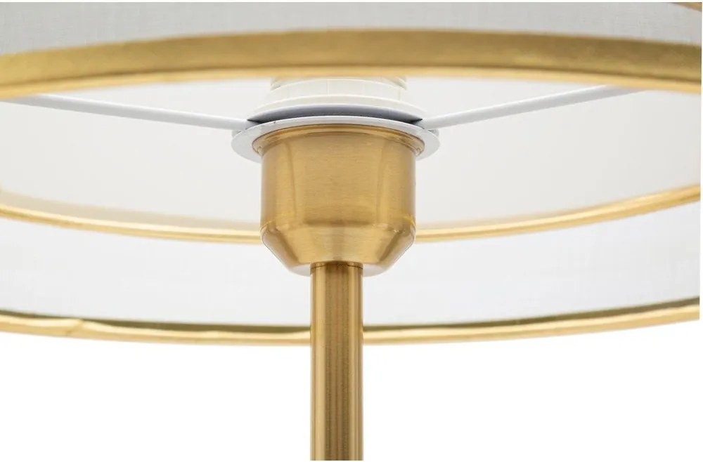 Lampa stojąca w czarno-złotym kolorze z tekstylnym kloszem (wysokość 153 cm) Levels – Mauro Ferretti