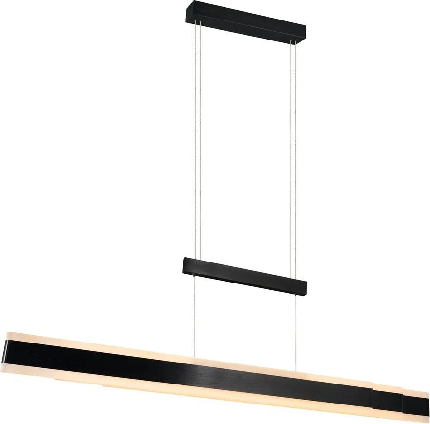 Lampa wisząca LED w kolorze matowej czerni z metalowym kloszem Arcola – Trio