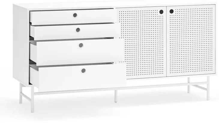 Biała komoda Teulat Punto, szer. 150 cm