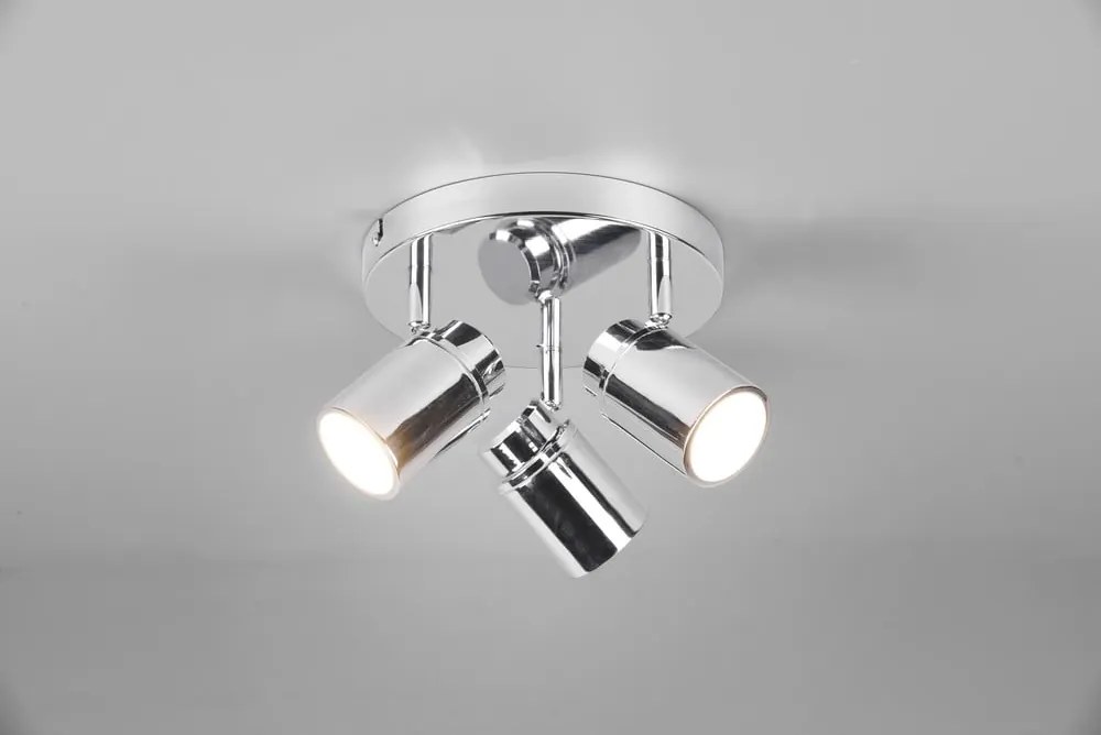 Metalowa lampa punktowa w kolorze błyszczącego srebra Angelo – Trio