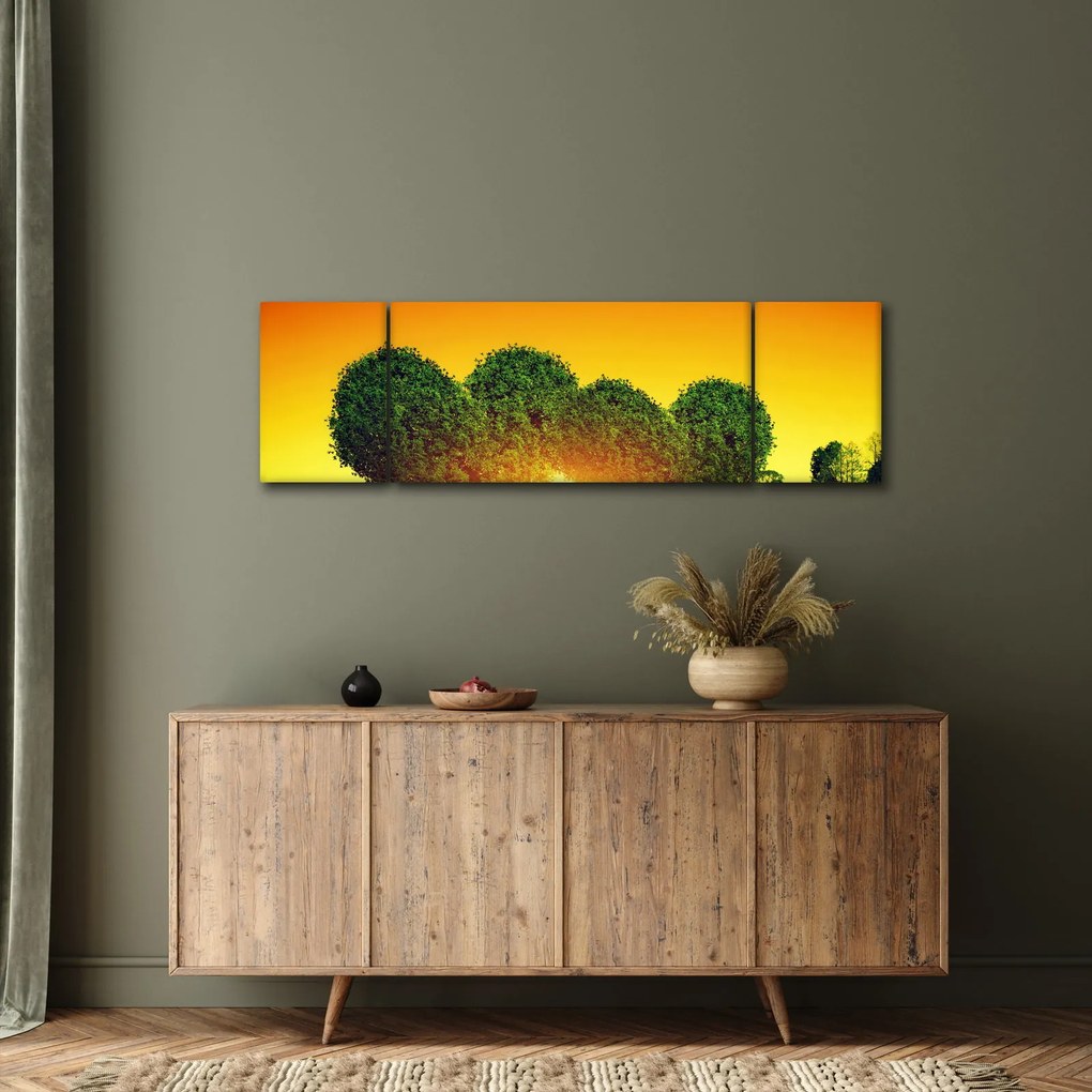 Obraz - Serce w koronach drzew (170x50 cm)