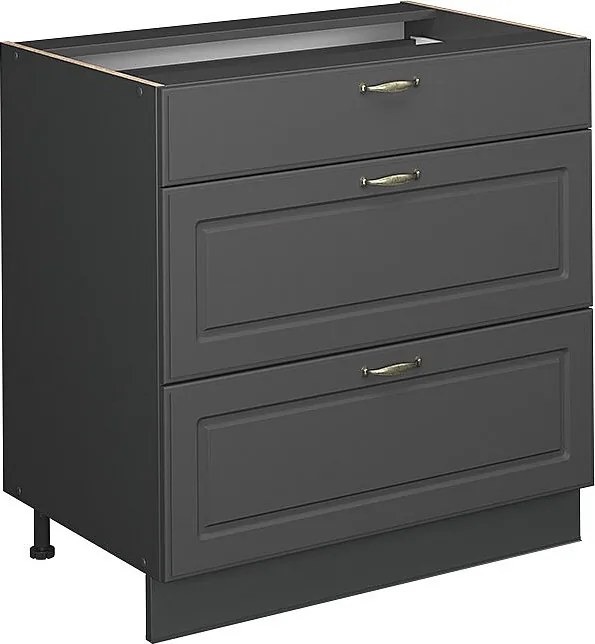 Szafka dolna do kuchni anthrazit-gold landhaus 80x51.6x82 fame-line
