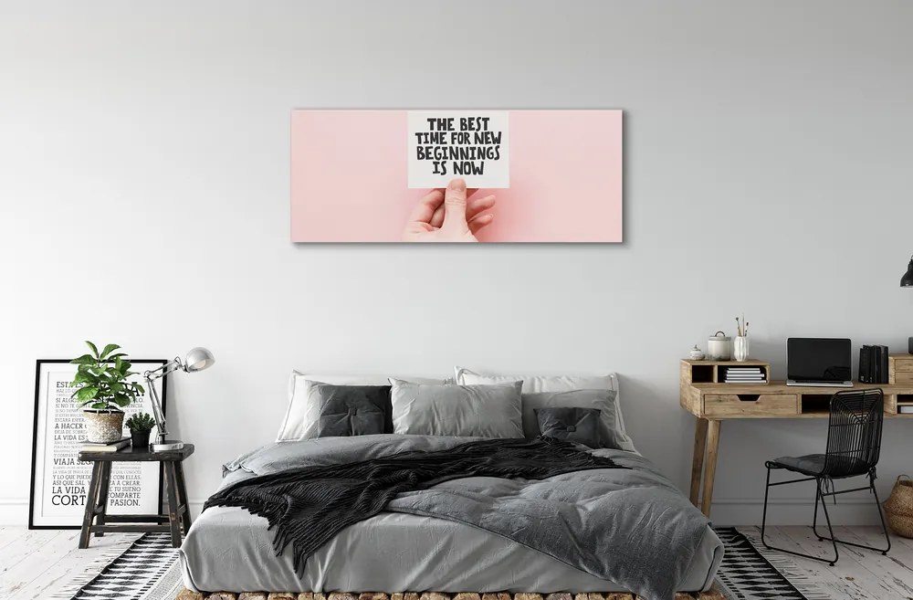 Obraz drukowany na płótnie Dłoń z Motywującym Hasłem