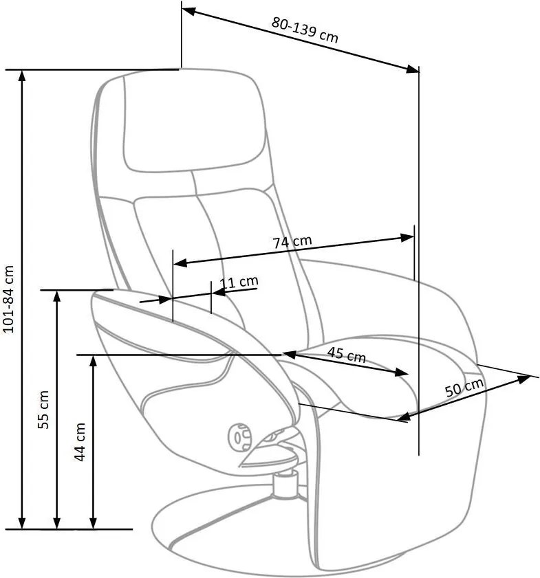 Rozkładany fotel do salonu Optima 2