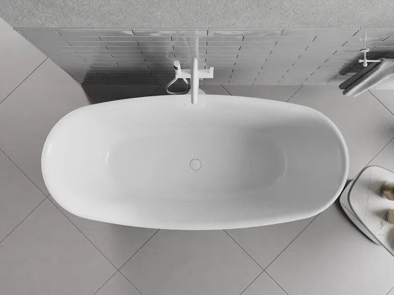 Mexen Luvo Slim wanna wolnostojąca 170 x 75 cm, biała, przelew biały - 52801707500-20