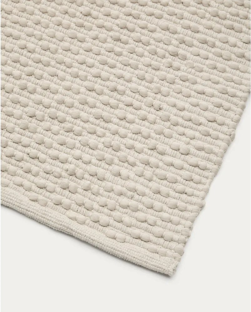 Kremowy dywan z mieszanki bawełny tkany ręcznie 160x230 cm Mascarell – Kave Home