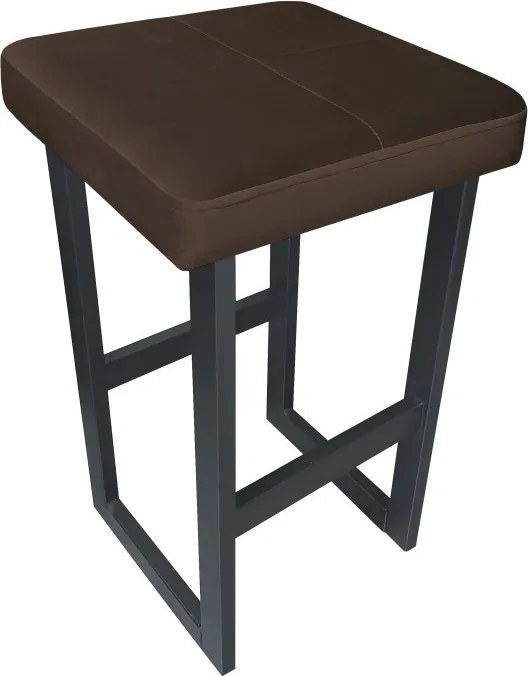 Hoker ALEX krzesło barowe tkanina Welur podstawa metalowa : Kolor Stelaża - Grafit, Kolor tkaniny - VELVET - MG05, Wysokość - 60 cm