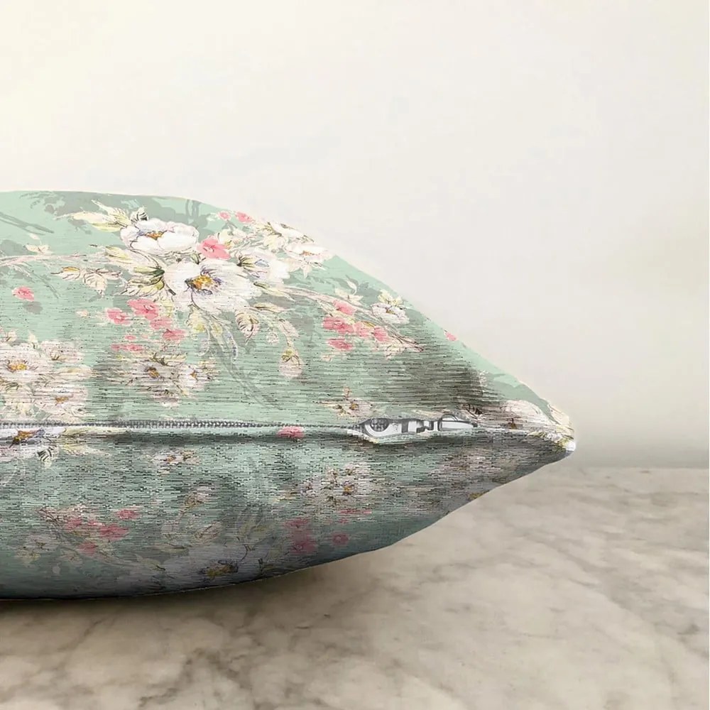 Zielona poszewka na poduszkę z domieszką bawełny Minimalist Cushion Covers Blossom, 55x55 cm