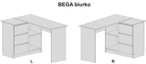 Biurko narożne BEGA dąb artisan/grafitowe HALMAR