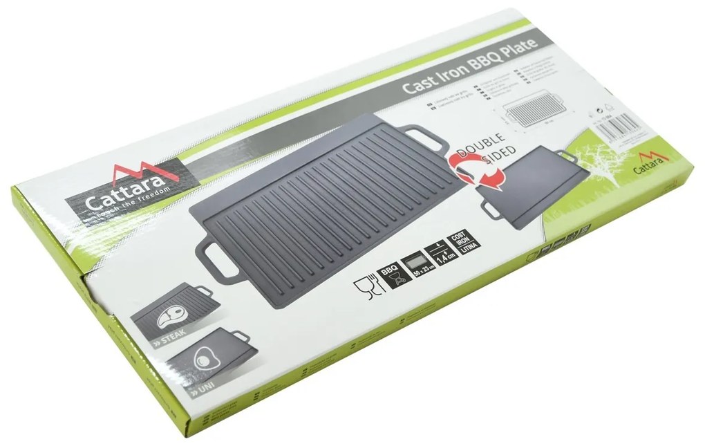 Cattara 13064 Blacha do grillowania z uchwytamiŻeliwo, 50 x 23 cm