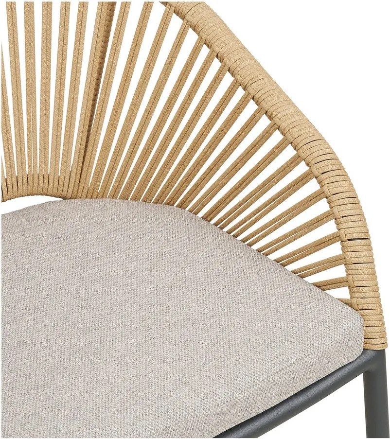 Beżowe metalowe tapicerowane krzesło ogrodowe Novella – House Nordic