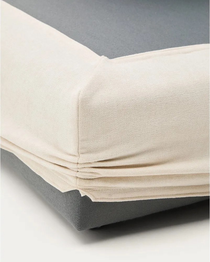 Beżowy podnóżek z tkaniny szenilowej Alea – Kave Home