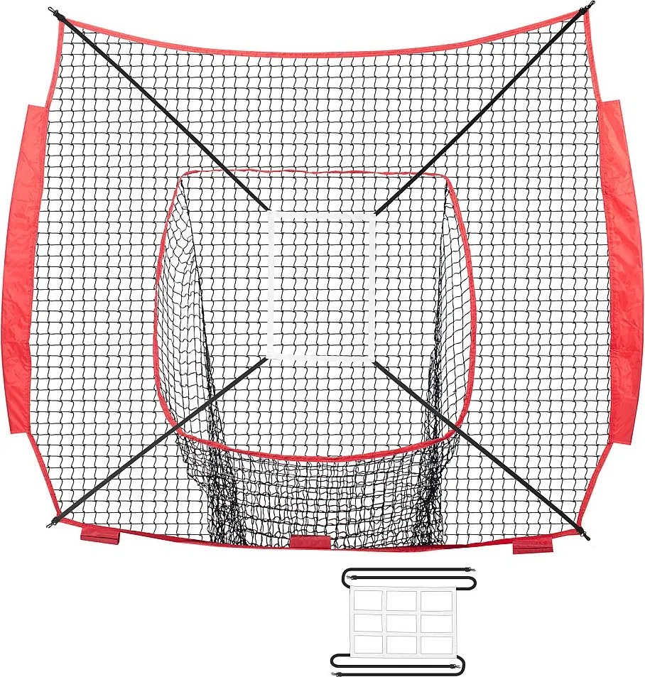 Siatka Treningowa SucceBuy do Baseballu i Softballu 213x213 CM, Pomoc w Treningu do Biicia i Biicia