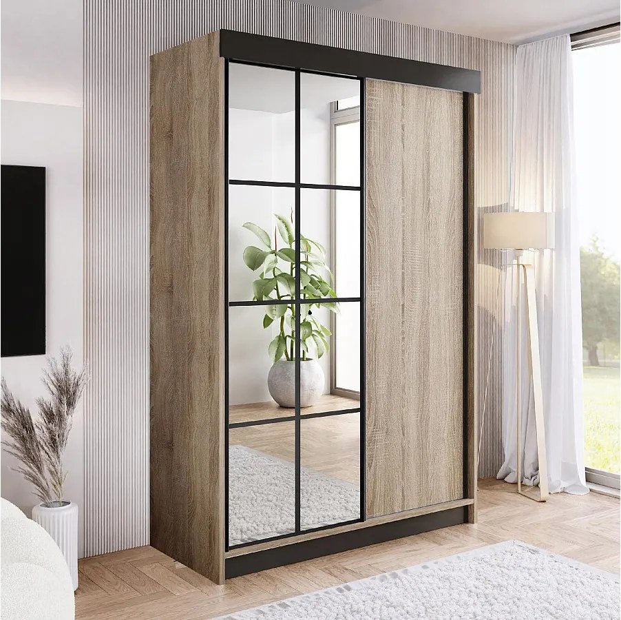 Szafa przesuwna z lustrem BARI 1 dąb sonoma 150