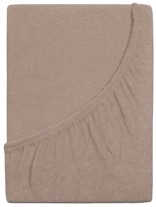 PrzytulneMieszkanie.pl Frotte prześcieradło do dziecięcego łóżeczka EXCLUSIVE 70x140 cm jasnobrązowe