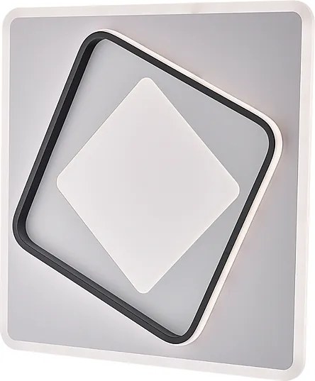 Lampa sufitowa Lulù z metalu i aluminium lakierowana na biało i czarno ze zintegrowaną diodą LED CCT + pilot H.6 Ø50 BL318-PBC