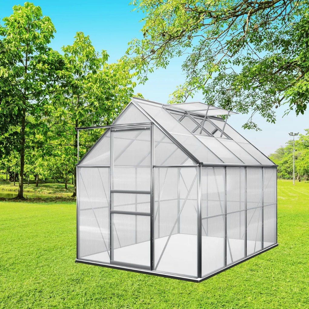 Szklarnia z poliwęglanu z podstawą M4, 250x190x195cm, przezroczysta Gardebruk