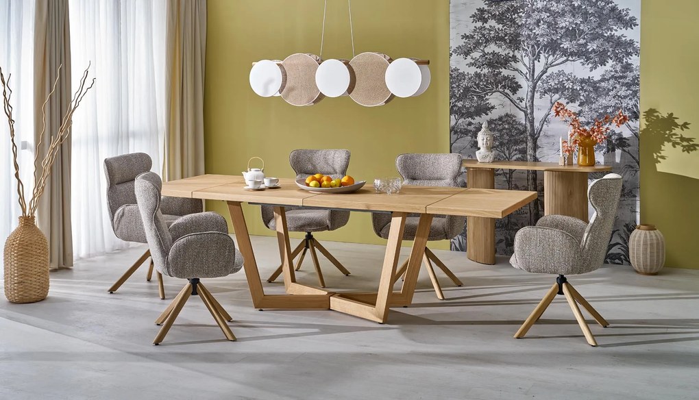 MASSIVE 3 stół rozkładany 160-250x90x77 cm dąb naturalny 6-10 osobowy