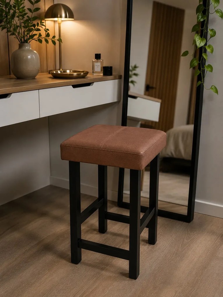 Taboret Klasyk 45cm Stołek Loft Eko-skóra D3
