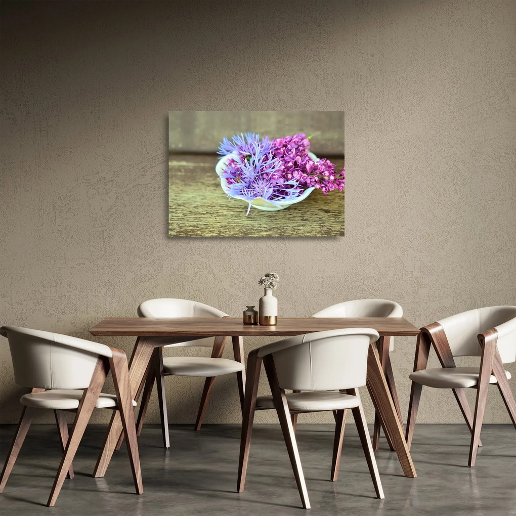 Obraz na szkle - dekoracja z lawendą (70x50 cm)