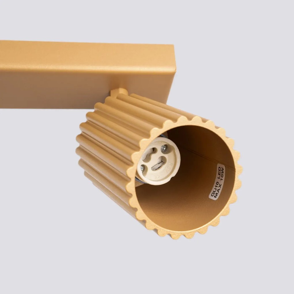 Listwa oświetleniowa 3-punktowa KARBON 3L złota ryflowana SOLLUX  LIGHTING
