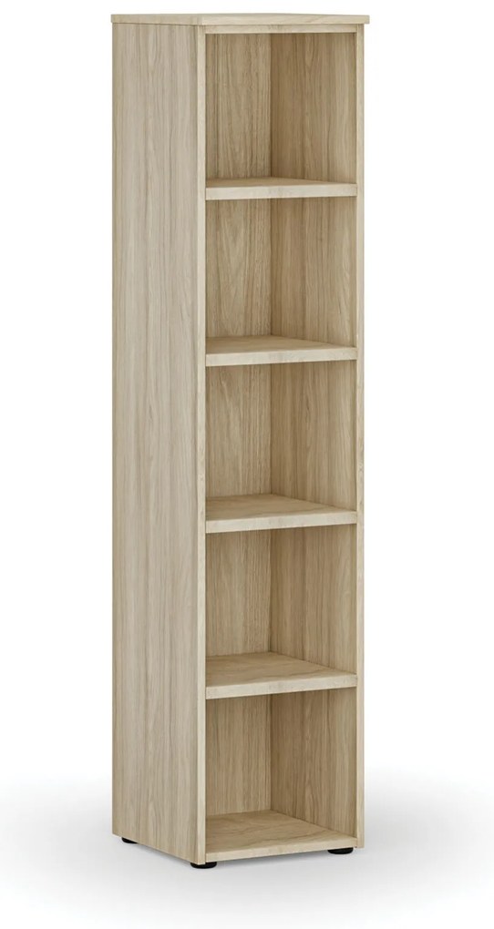 Regał biurowy PRIMO WOOD, 400 x 420 x 1781 mm, dąb naturalny