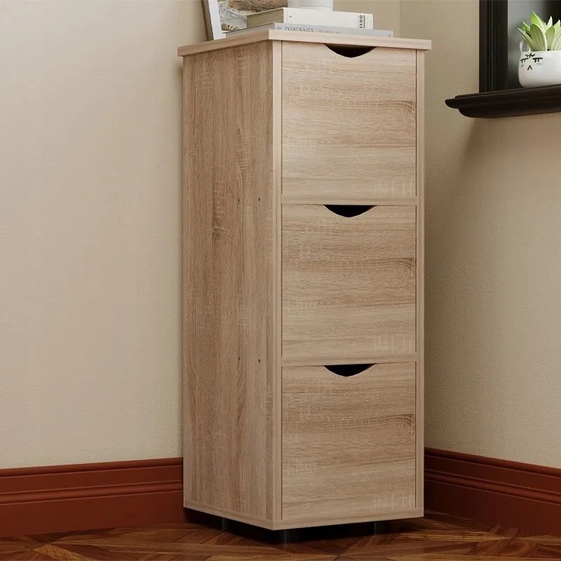 Szafka słupek z szufladami rustykalny dąb komoda stojąca wąska pojemna loft