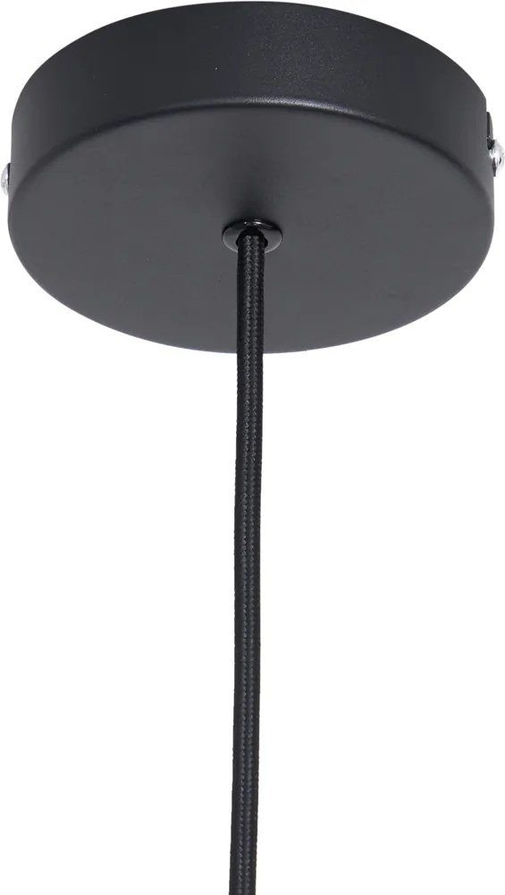 Lampa wisząca Japandi brązowa z materiałowym abażurem 50 cm - Plu