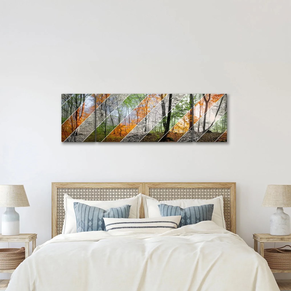 Obraz - Zmieniające się pory roku (170x50 cm)