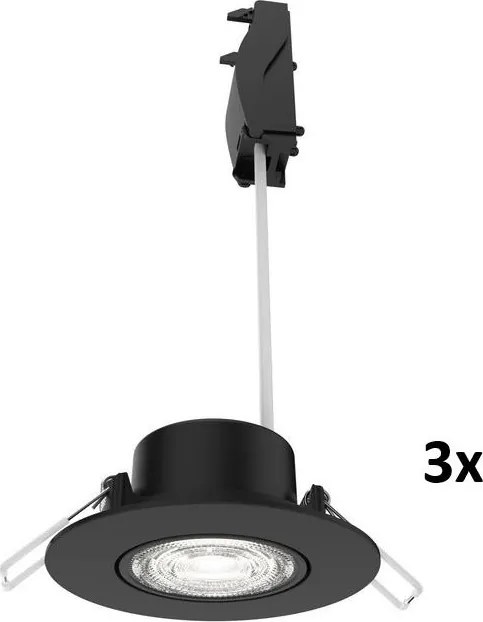 Philips - ZESTAW 3x ściemnialne wpuszczane oprawy sufitowe CILANTRO LED/5W/230V 4000K czarne