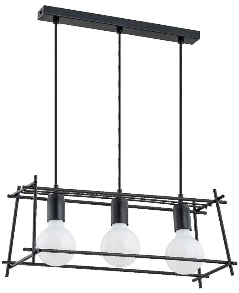 Żyrandol na lince NETI 3xE27/15W/230V czarny