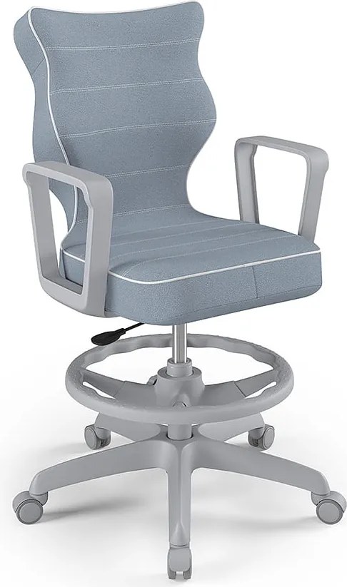 Młodzieżowe krzesło biurkowe Norm Grey rozmiar 5 (146-176,5 cm) z podnóżkiem