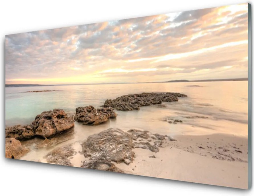 Panel Szklany Złoty Brzeg Morza