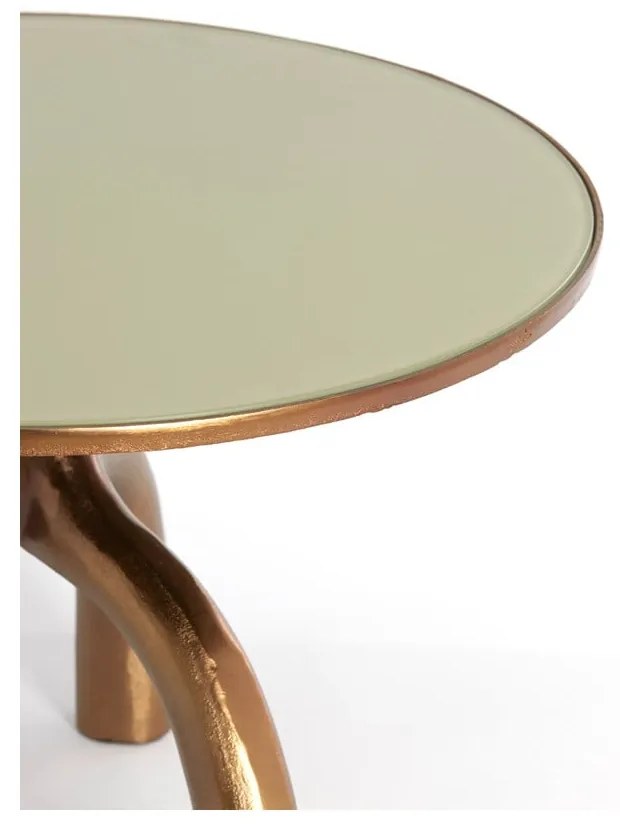 Szklany okrągły stolik w kolorze brązu i beżu ø 65 cm Mello – Light &amp; Living