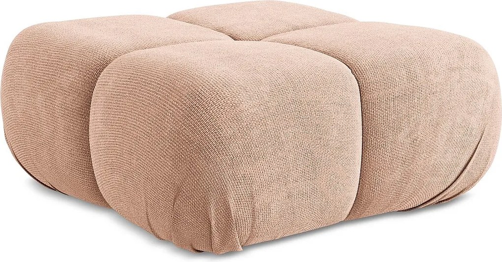 Pufa - z tkaniny szenilowej - brzoskwiniowy - LOKUA