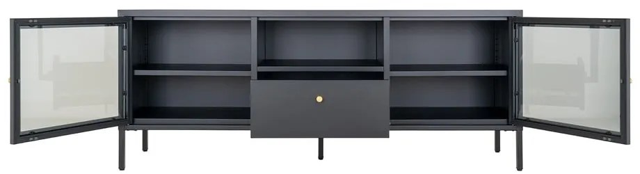 Czarna metalowa szafka pod TV 150x60x35 cm Dalby – House Nordic