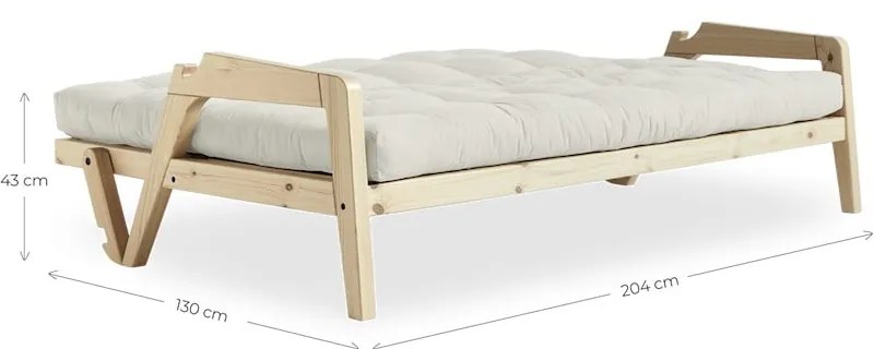 Beżowa sztruksowa rozkładana sofa 204 cm Grab – Karup Design