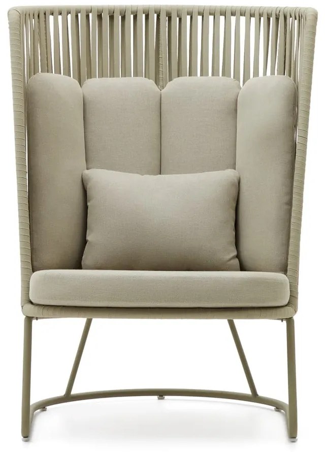 Zielony metalowy fotel ogrodowy Saconca – Kave Home