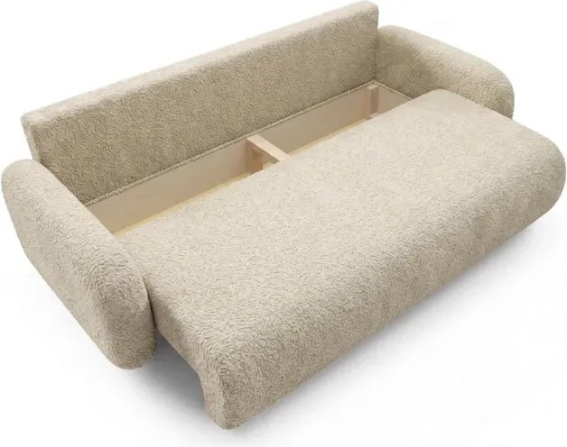 Sofa VIDI Rozkładana Dwuosobowa Beżowa Boucle Japandi