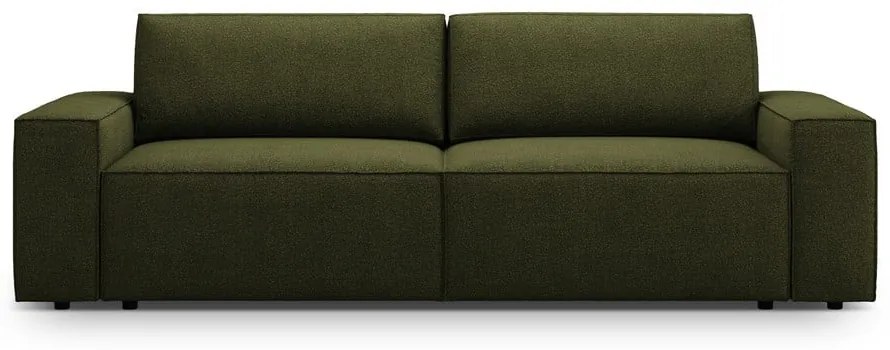 Ciemnozielona rozkładana sofa z materiału bouclé 247 cm Jodie – Micadoni Home