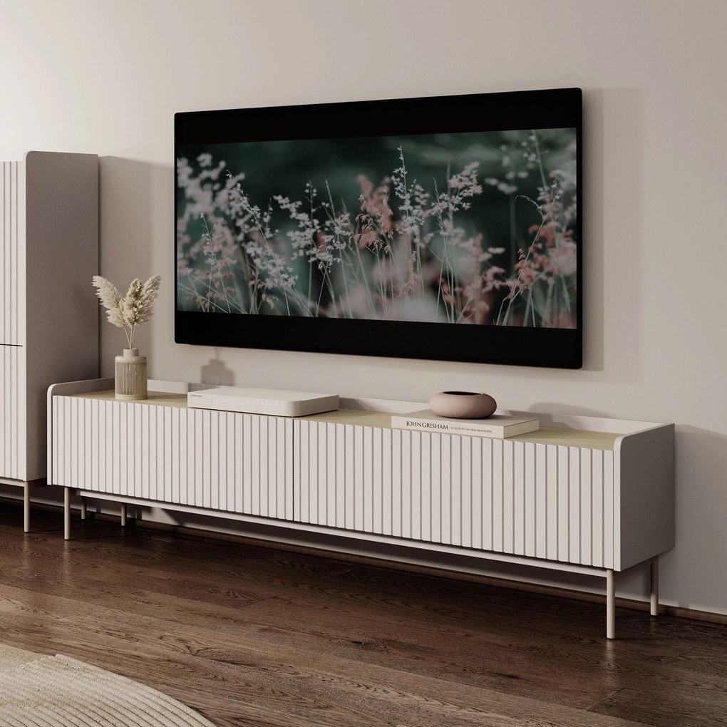 Szafka RTV LIVELLO - Beżowy / 153 cm