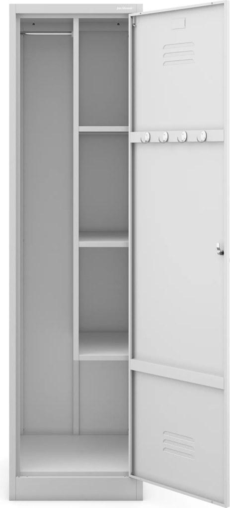Szafa gospodarcza metalowa wąska szara, 500x1850x500 mm: AGNES