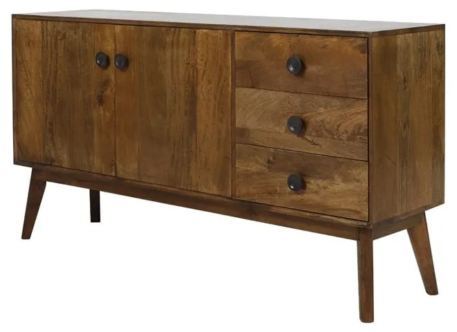Brązowa niska komoda z litego drewna 152x80 cm Espita – Light & Living